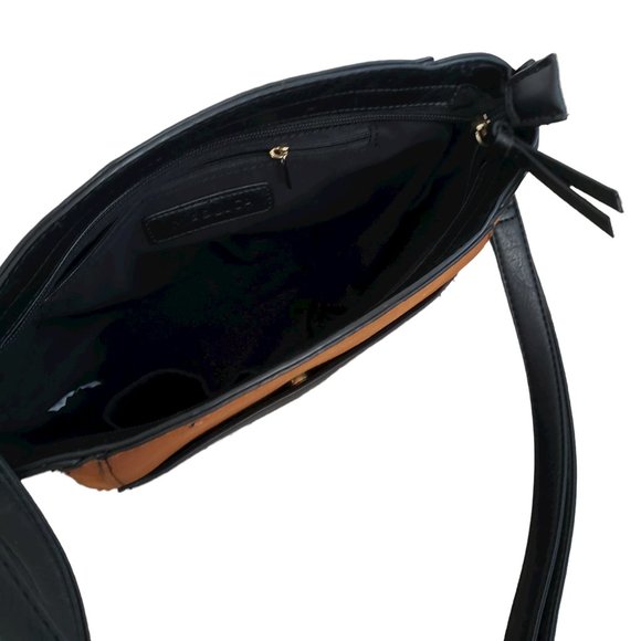 Mia & Luca vegan medium shoulder bag in black and brown - Picture 5 of 10